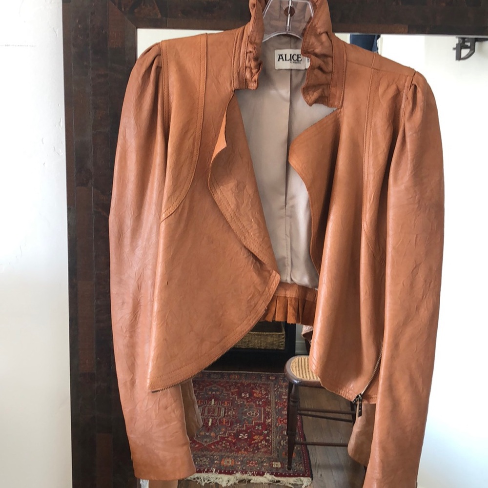 Temperley London leather cropped jacket
